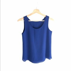 2/$20 cobalt blue chiffon tank top size S